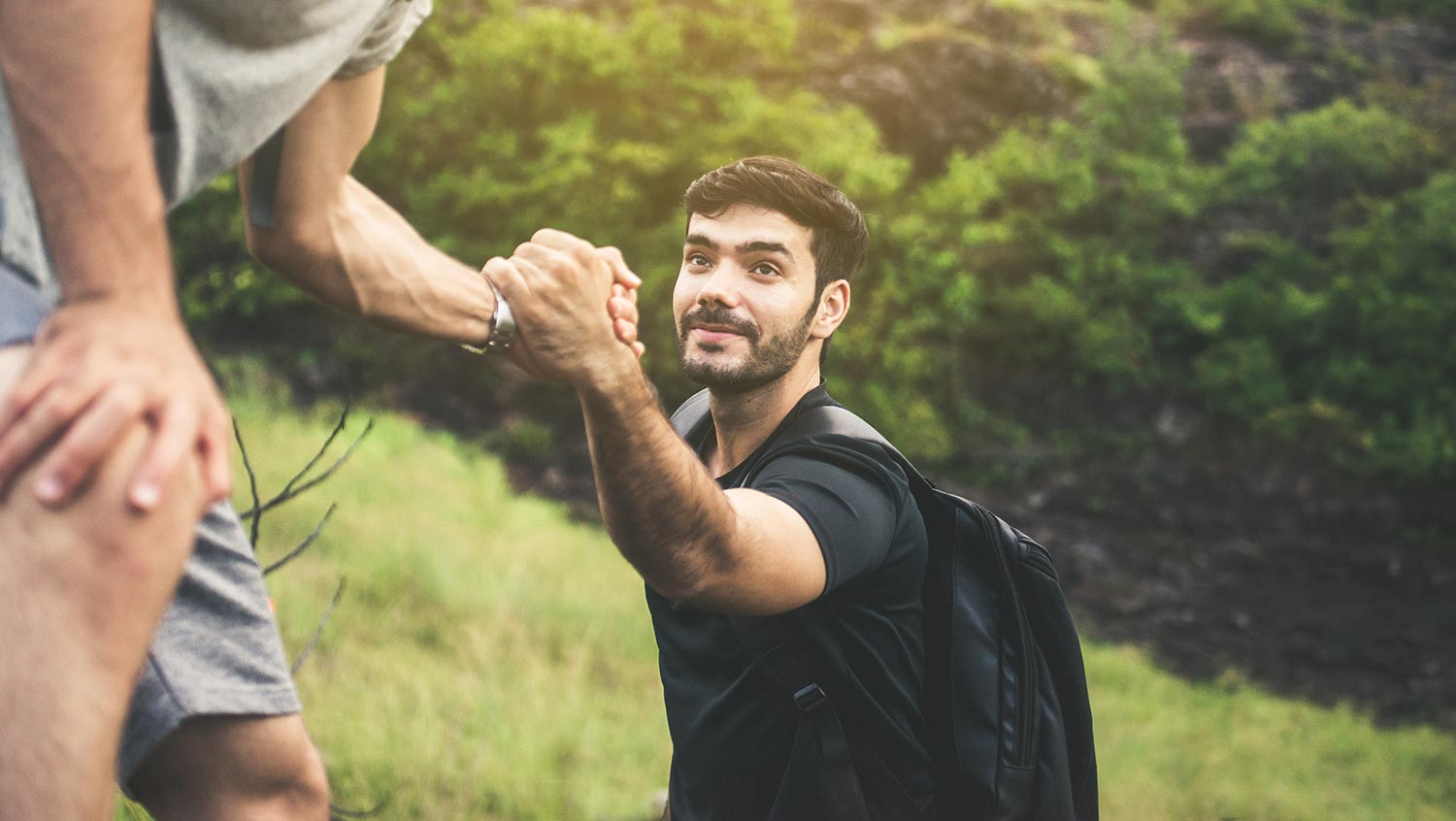 man getting help