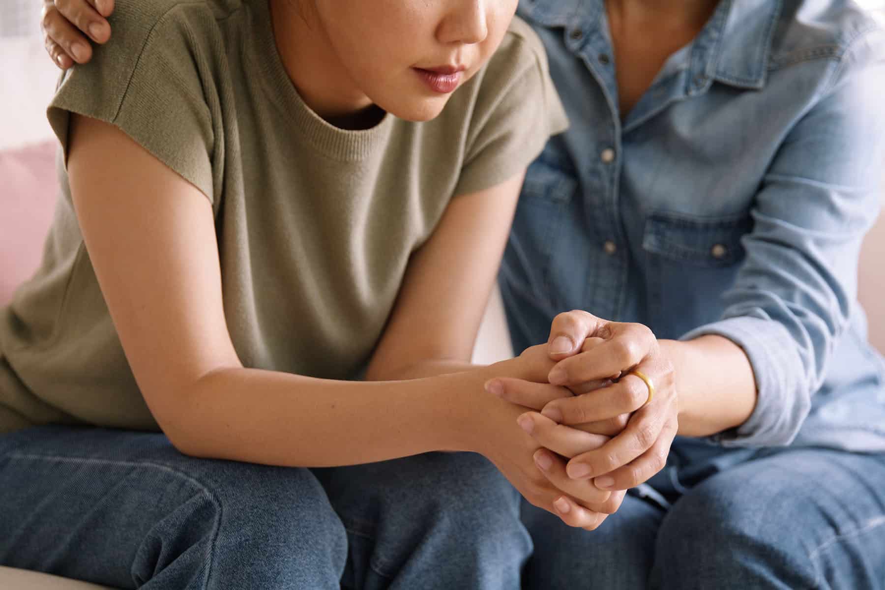 comfort help young woman